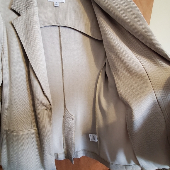 Calvin Klein Cream Blazer . Large. Knit Stretch. - Picture 7 of 8